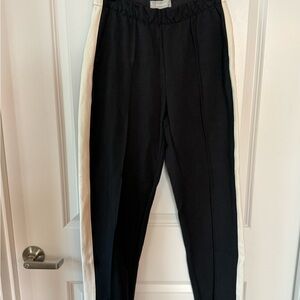 Black Everlane Dream Pants w/ White Side Stripe